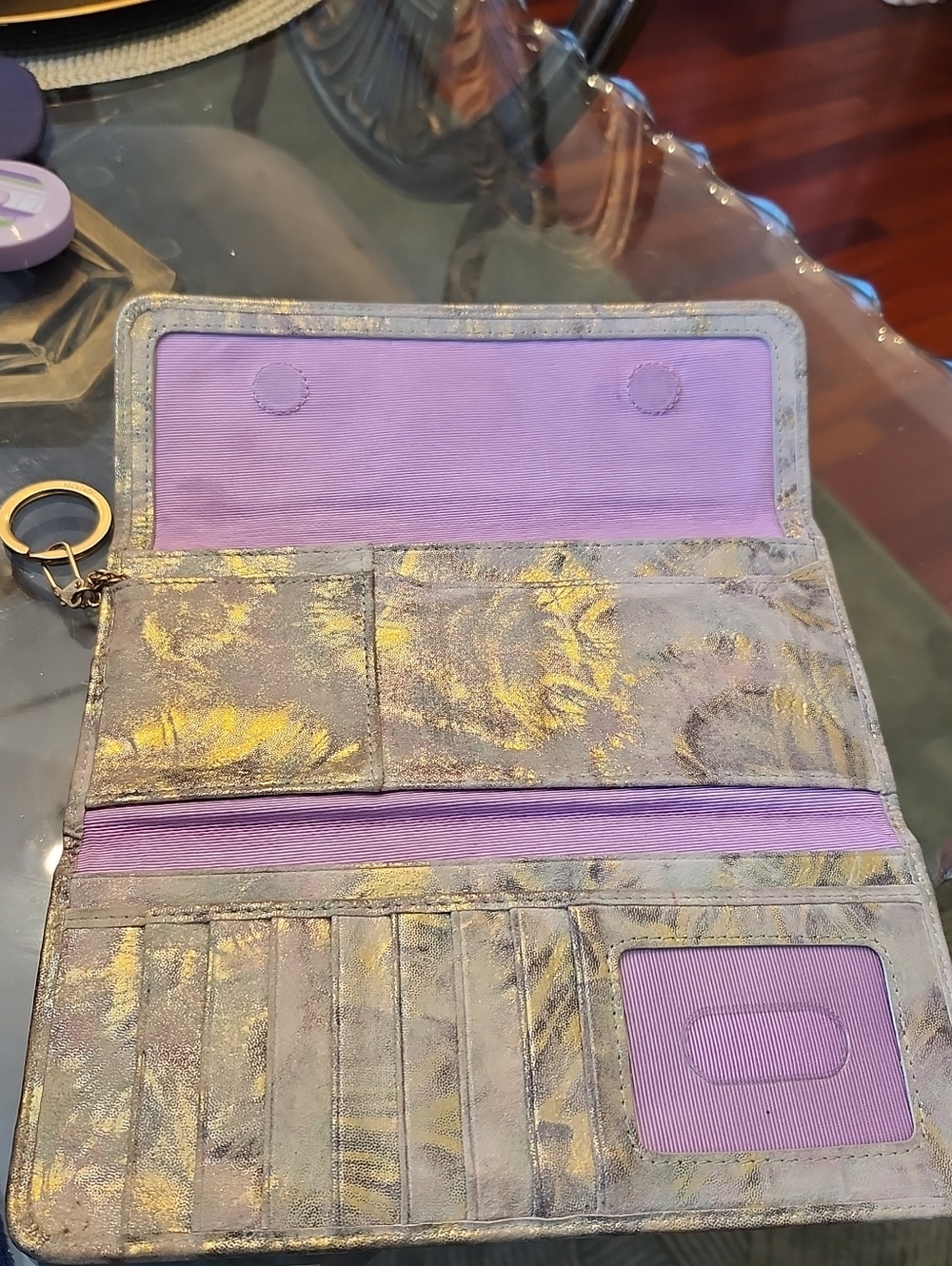 Hobo International Gold-Accented Leather Clutch Wallet - Picture 8 of 15